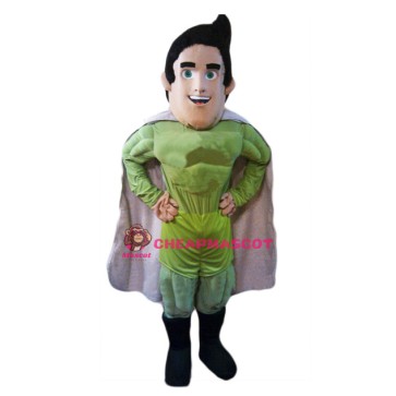 Green Hero Super Man Mascot Costume