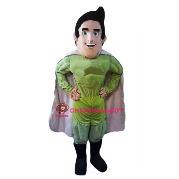 Green Hero Super Man Mascot Costume