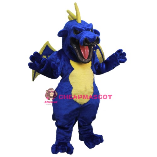 Fierce Blue Dragon Mascot Costume