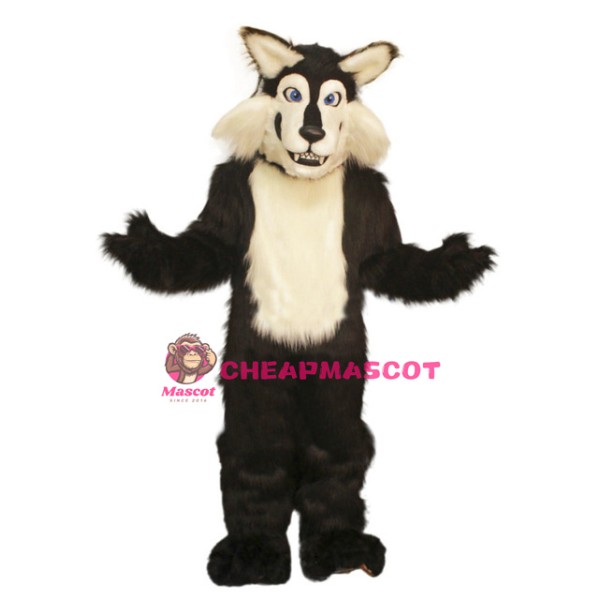 Black & White Wolf Mascot Costume