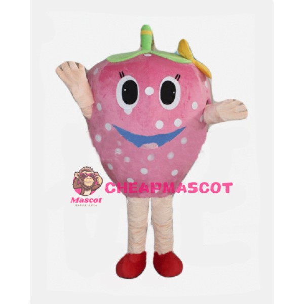 Pink Strawberry Mascot Costume