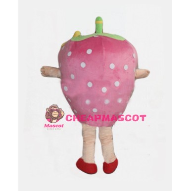 Pink Strawberry Mascot Costume