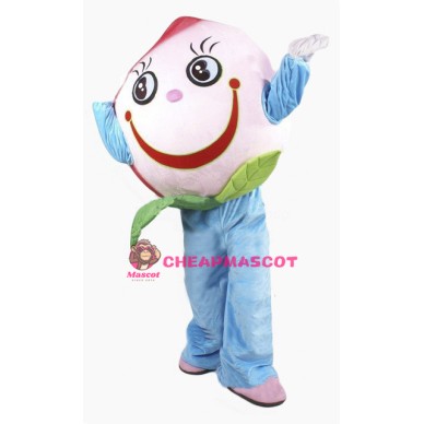 Pink Peach Mascot Costume
