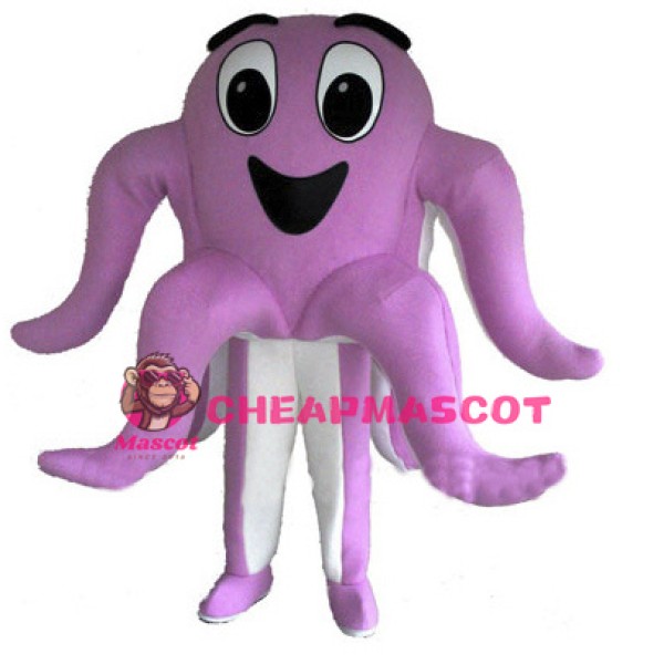 Happy Pink Octopus Mascot Costume
