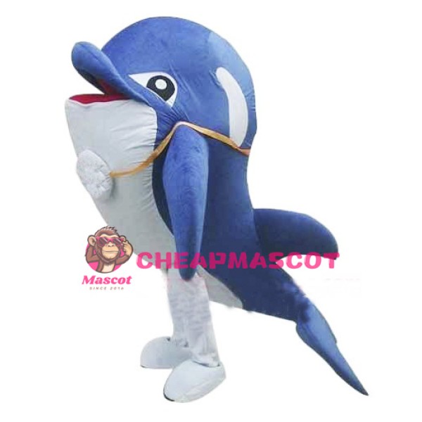 Blue Dolphin Mascot Costume