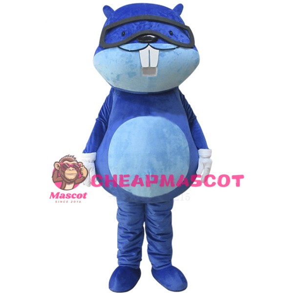 Blue Beaver Mascot Costume