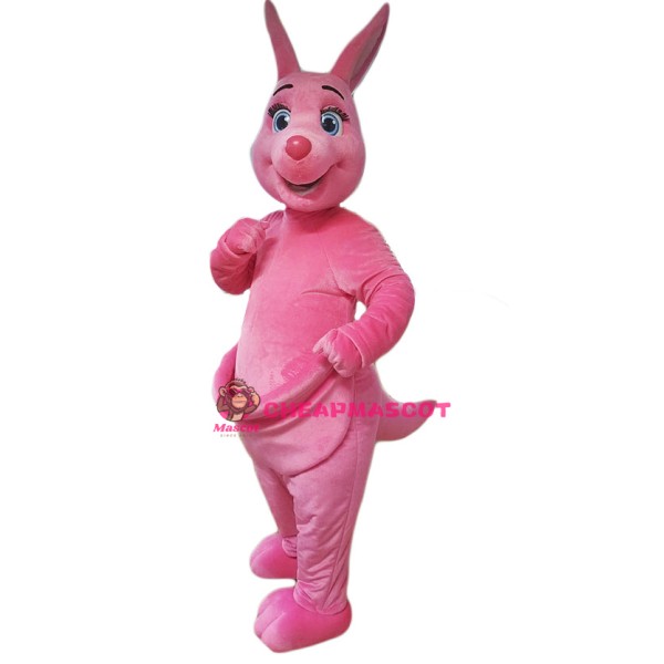 Pink Kangaroo Mascot Costume