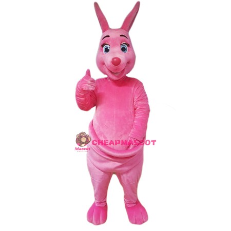 Pink Kangaroo Mascot Costume
