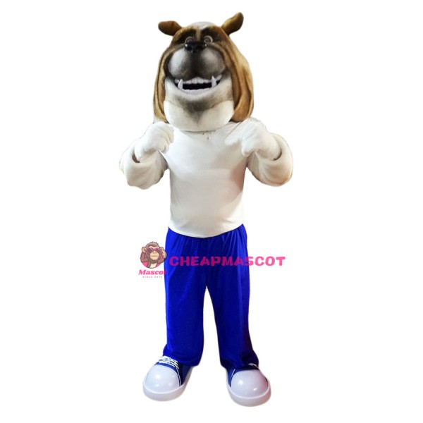 Happy Lightweight Bulldog Mascot Costume