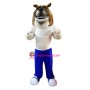 Happy Lightweight Bulldog Mascot Costume