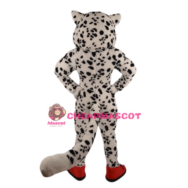 Happy Snow Leopard Mascot Costume