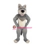 Grey Furry Wolf Mascot Costume