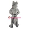 Grey Furry Wolf Mascot Costume