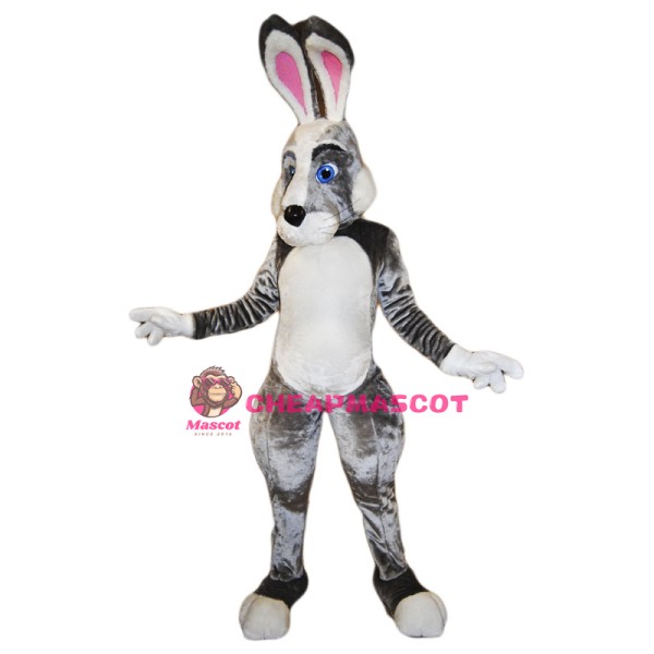 Black White Pink Rabbit Mascot Costume