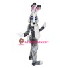 Black White Pink Rabbit Mascot Costume