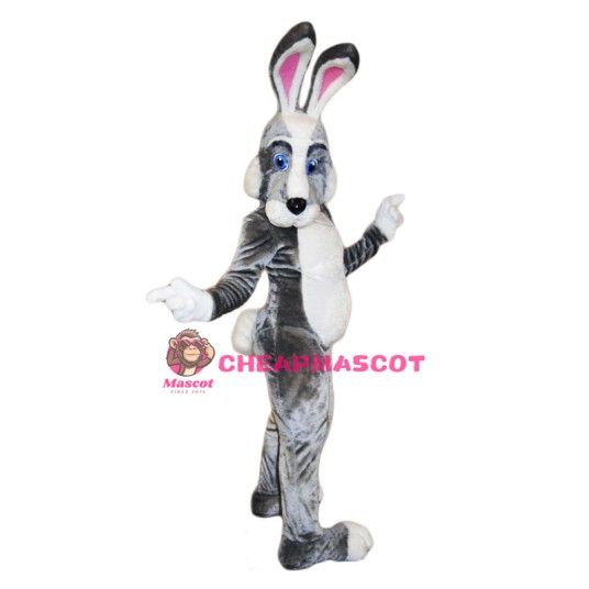 Black White Pink Rabbit Mascot Costume