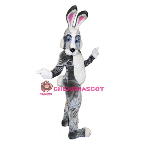 Black White Pink Rabbit Mascot Costume