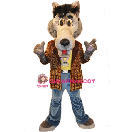 Friendly Wolf Mascot Costume