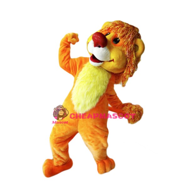 Smiling Lion Mascot Costume