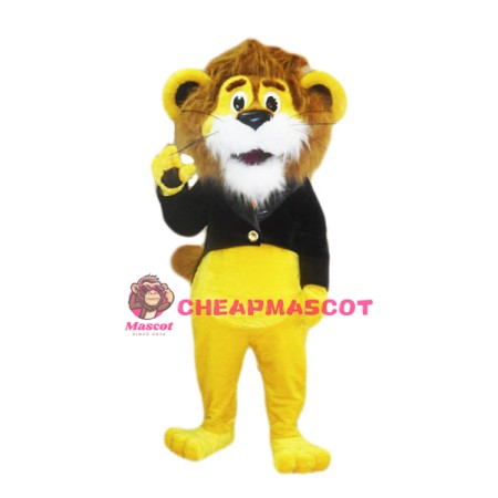 Cute Yellow Lion Mascot Costume