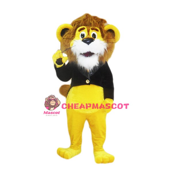Cute Yellow Lion Mascot Costume