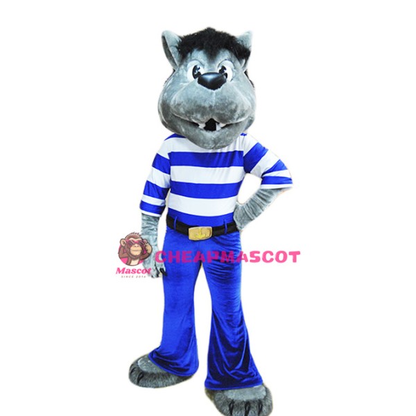 Grey Wolf Mascot Costume