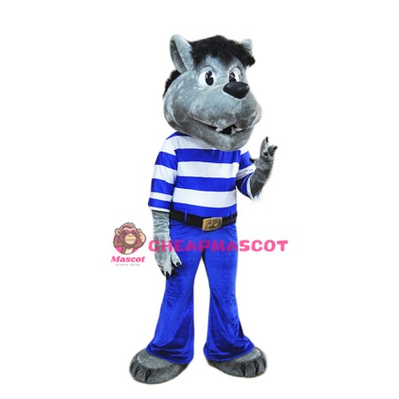 Grey Wolf Mascot Costume