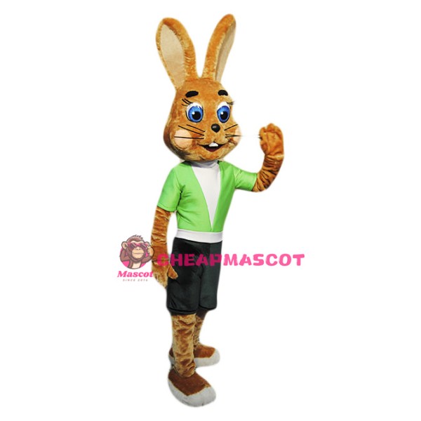 Friendly Brown Rabbit Mascot Costume