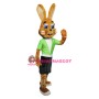 Friendly Brown Rabbit Mascot Costume