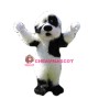 Friendly Black&White Dog Mascot Costume