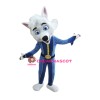 Friendly White Fox Mascot Costume