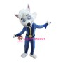 Friendly White Fox Mascot Costume