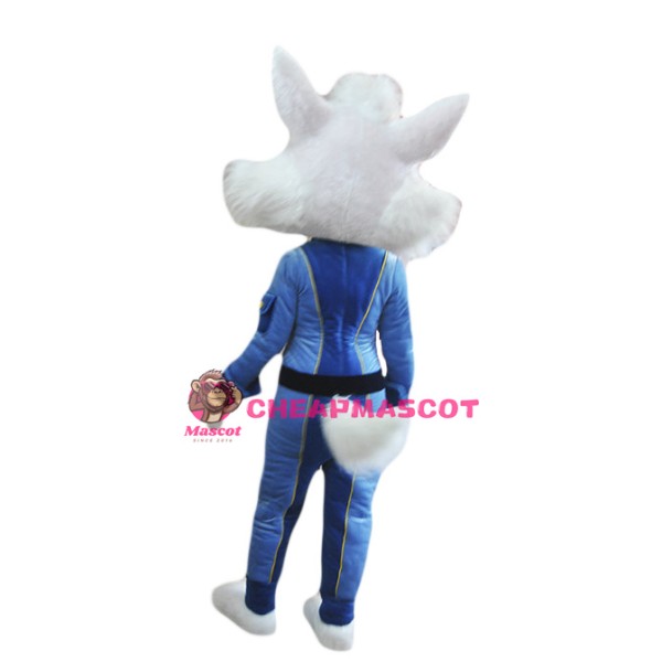 Friendly White Fox Mascot Costume