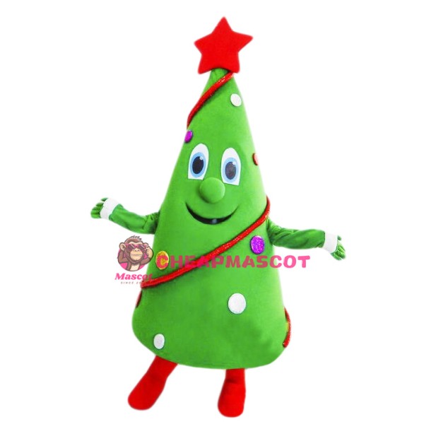 Happy Lightweight Christmas Tree Mascot Costume
