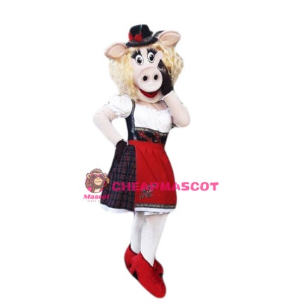 Fashionable Pig Mascot Costume