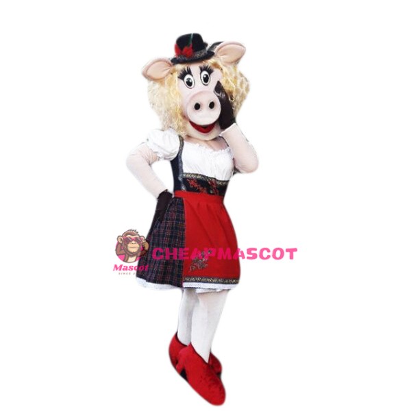 Fashionable Pig Mascot Costume