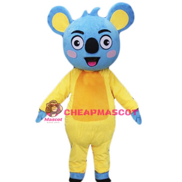 Happy Blue Koala Mascot Costume