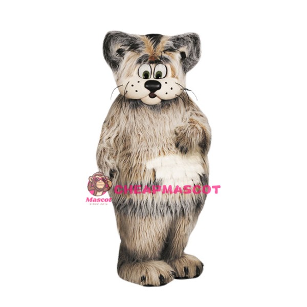 Grey Furry Cat Mascot Costume