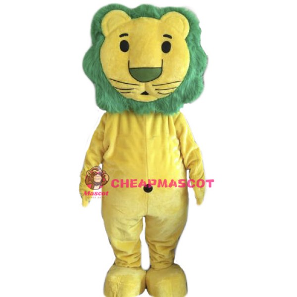 Green Hair Lion Mascot Costume