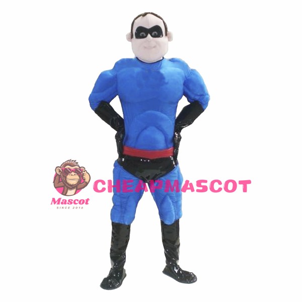 Blue Superman Mascot Costume