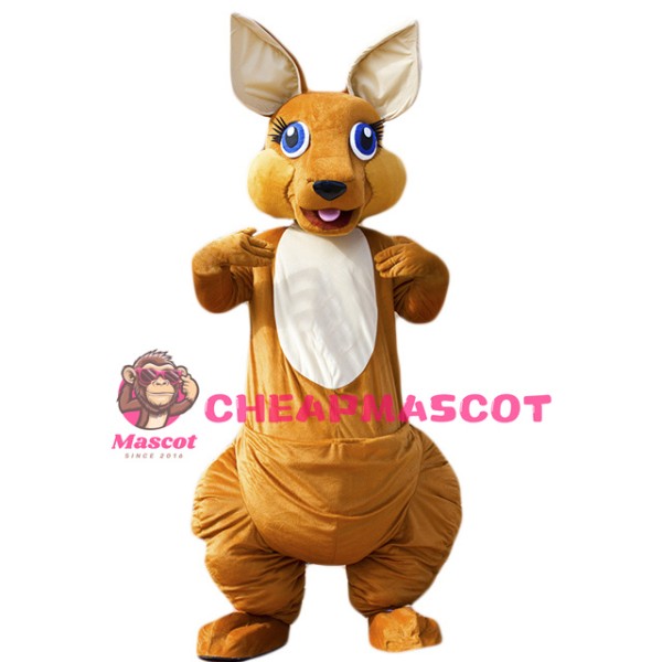 Happy Lightweight Kangaroo Mascot Costume