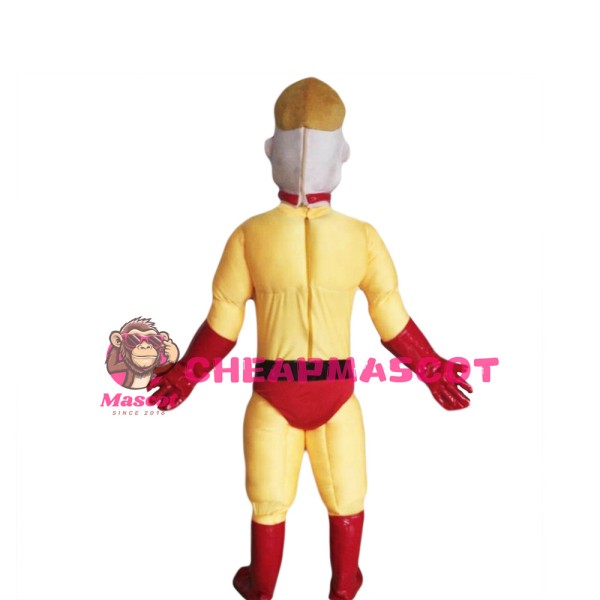 Yellow Superhero Mascot Costume