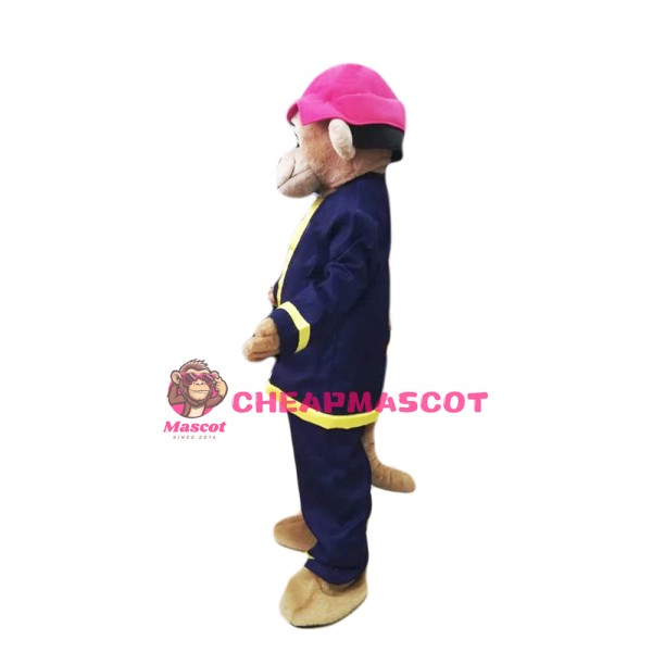 Fireman Monkey Mascot Costume