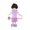Cute Purple Dress Girl Mascot Costume