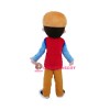 Brown Hat Boy Mascot Costume