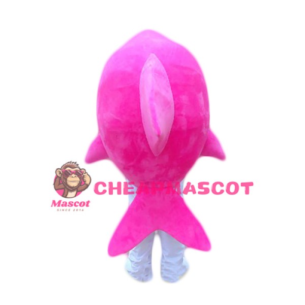 Cute Pink Shark Mascot Costume