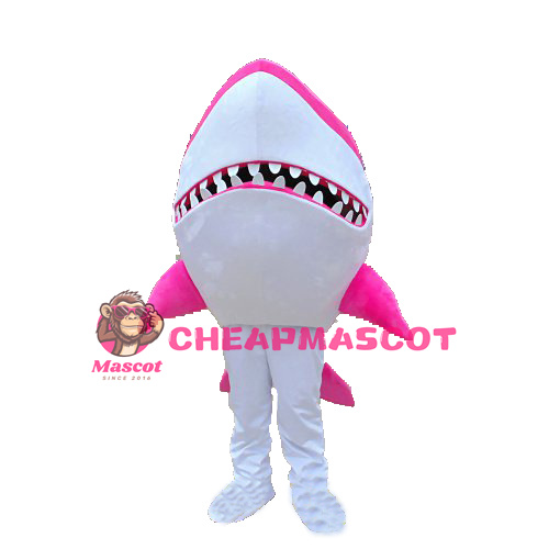 Cute Pink Shark Mascot Costume