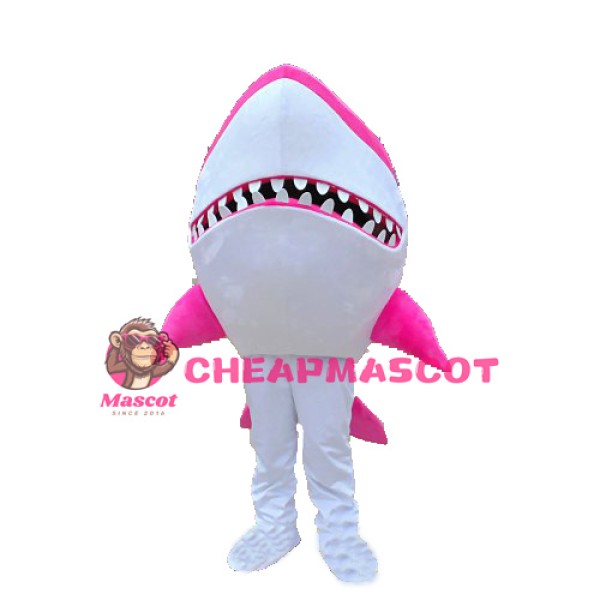 Cute Pink Shark Mascot Costume