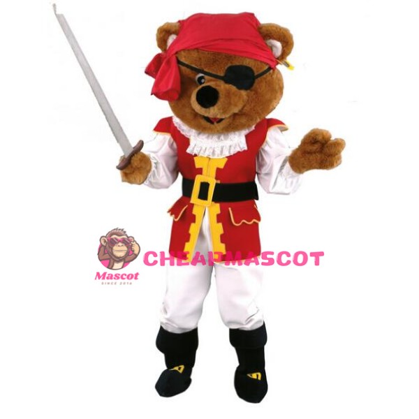 Pirates Brown Bear Mascot Costume