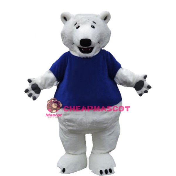 Polar Bear Mascot Costume with T-shirts